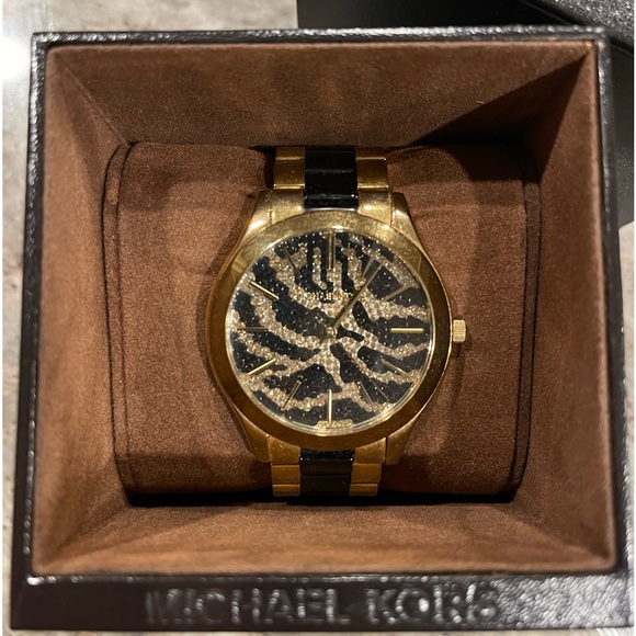 Women’s Michael Kors Gold Zebra Watch - Picture 2 of 6